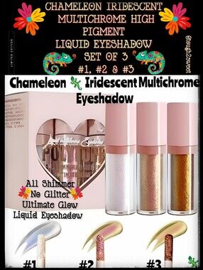 🆕CHAMELEON IRIDESCENT MULTICHROME HIGH PIGMENT EYESHADOW SET OF 3~ #1, #2 & #3